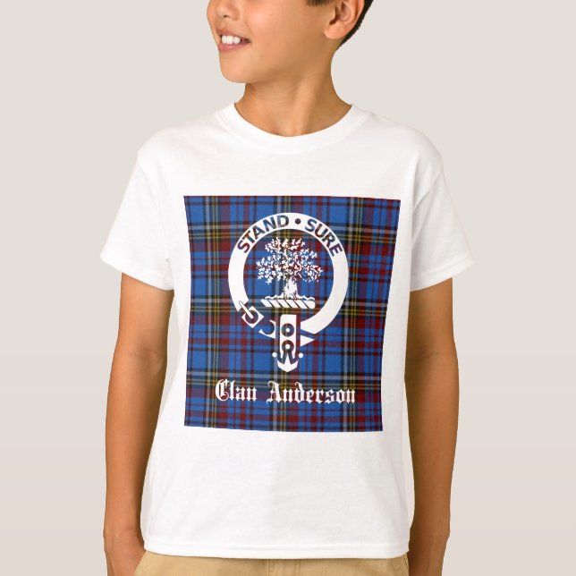 Scottish Clan Anderson Wappen & Tartan T-Shirt (Vorderseite)