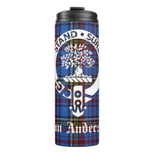 Scottish Clan Anderson Wappen & Tartan Thermosbecher