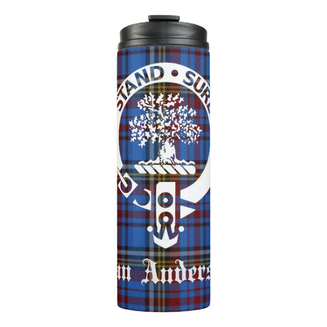 Scottish Clan Anderson Wappen & Tartan Thermosbecher (Vorderseite)