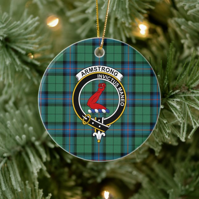 Scottish Clan Armstrong Ancient Tartan und Wappen Keramik Ornament (Baum)