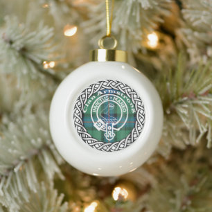 Scottish Clan Armstrong Tartan und Wappen Keramik Kugel-Ornament