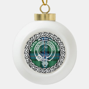 Scottish Clan Armstrong Tartan und Wappen Keramik Kugel-Ornament