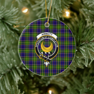 Scottish Clan Arnott Tartan und Wappen Keramik Ornament