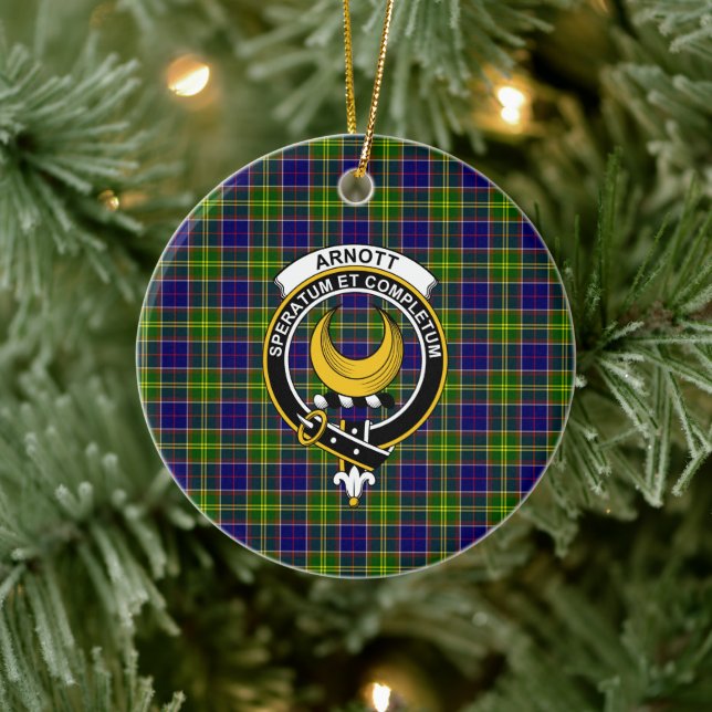 Scottish Clan Arnott Tartan und Wappen Keramik Ornament (Baum)