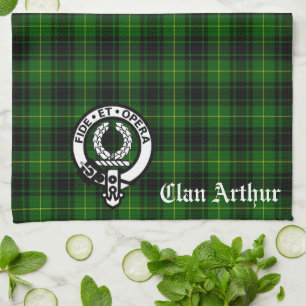 Scottish Clan Arthur / MacArthur Wappen & Tartan Geschirrtuch