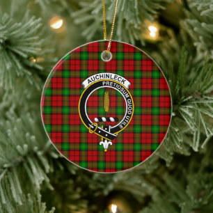 Scottish Clan Auchinleck Tartan und Wappen Keramik Ornament