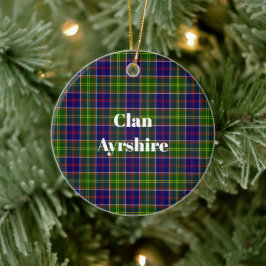 Scottish Clan Ayrshire Tartan und Wappen Keramik Ornament
