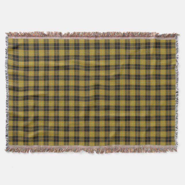 Scottish Clan Barclay Dress Yellow Black Tartan Decke (Vorderseite)