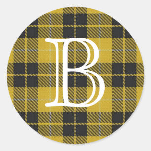 Scottish Clan Barclay Tartan mit Monogramm Runder Aufkleber