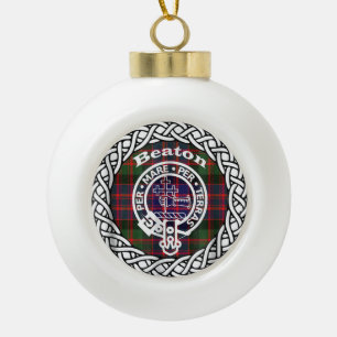 Scottish Clan Beaton Tartan und Wappen Keramik Kugel-Ornament