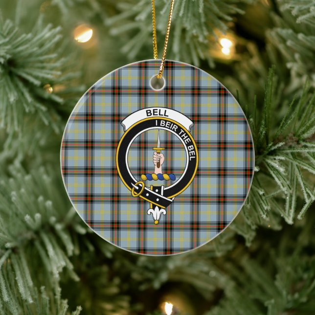 Scottish Clan Bell Tartan und Wappen Keramik Ornament (Baum)
