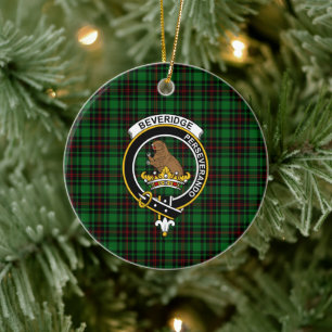 Scottish Clan Beveridge Tartan und Wappen Keramik Ornament