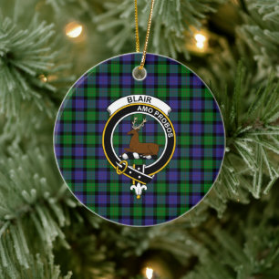 Scottish Clan Blair Tartan und Wappen Keramik Ornament