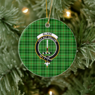 Scottish Clan Blane Tartan und Wappen Keramik Ornament