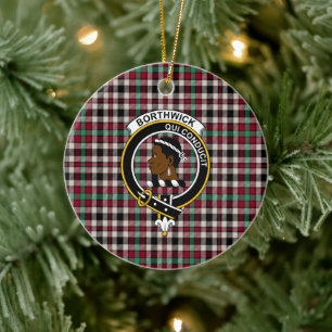 Scottish Clan Borthwick Ancient Tartan und Wappen Keramik Ornament