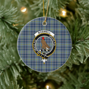 Scottish Clan Boswell Tartan und Wappen Keramik Ornament