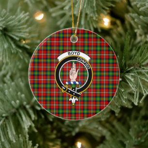 Scottish Clan Boyd Tartan und Wappen Keramik Ornament