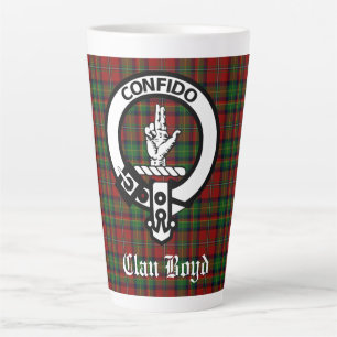 Scottish Clan Boyd Wappen Abzeichen & Tartan Milchtasse