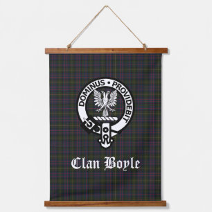 Scottish Clan Boyle Wappen Abzeichen & Tartan Wandteppich Mit Holzrahmen