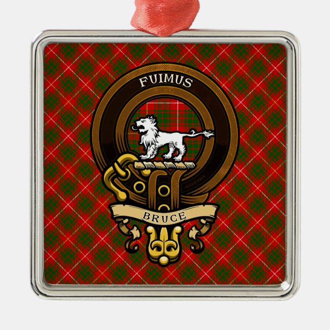 Scottish Clan Bruce Abzeichen und Wappen | Wappen Ornament Aus Metall (Vorne)