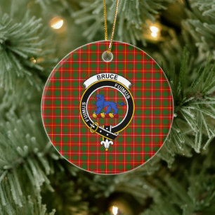 Scottish Clan Bruce Tartan und Wappen Keramik Ornament