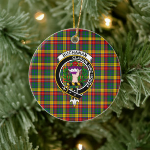 Scottish Clan Buchanan Tartan und Wappen Keramik Ornament
