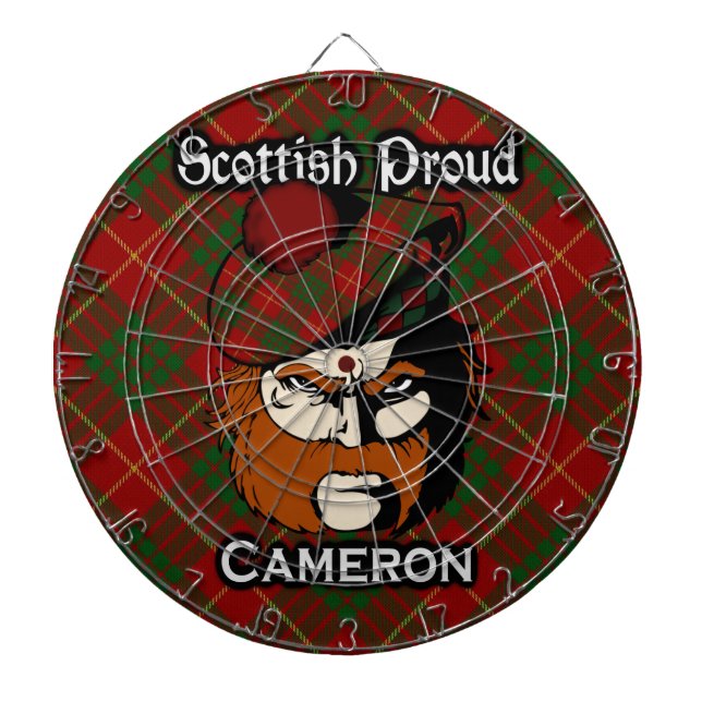 Scottish Clan Cameron Tartan Dartboard Dartscheibe (vorne)