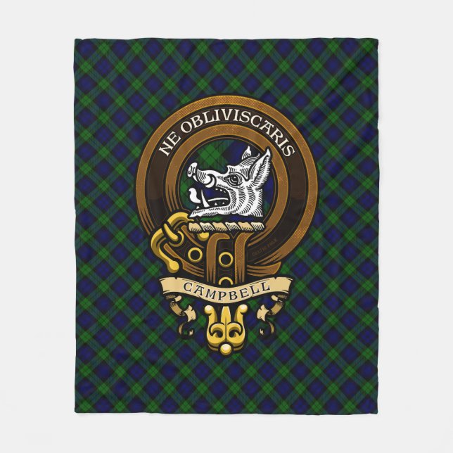 Scottish Clan Campbell Abzeichen und Wappen Fleecedecke (Vorderseite)