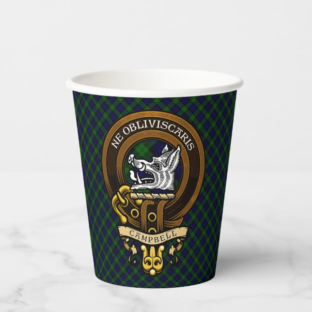 Scottish Clan Campbell Abzeichen und Wappen Pappbecher (Vorderseite)