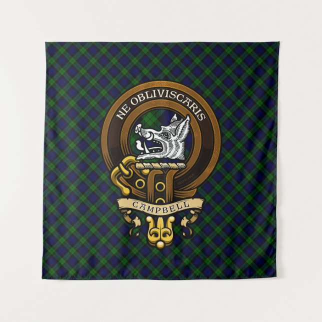 Scottish Clan Campbell Abzeichen und Wappen Wandteppich (Vorderseite)