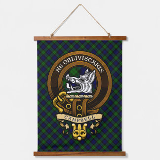 Scottish Clan Campbell Abzeichen und Wappen Wandteppich Mit Holzrahmen