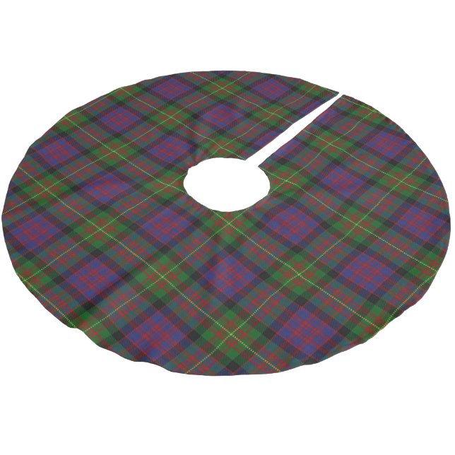 Scottish Clan Carnegie Tartan Polyester Weihnachtsbaumdecke (Schrägansicht)