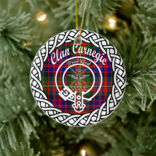 Scottish Clan Carnegie Tartan und Wappen Keramik Ornament