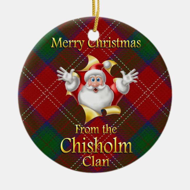 Scottish Clan Chisholm Weihnachtsdekoration Keramik Ornament (Vorne)