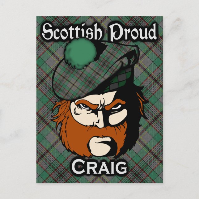 Scottish Clan Craig Tartan Postcard Postkarte (Vorderseite)