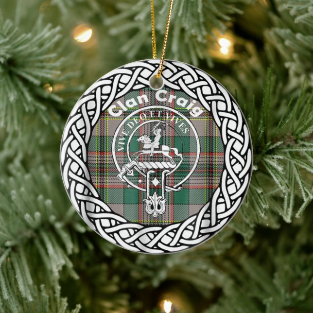 Scottish Clan Craig Tartan und Wappen Keramik Ornament (Baum)