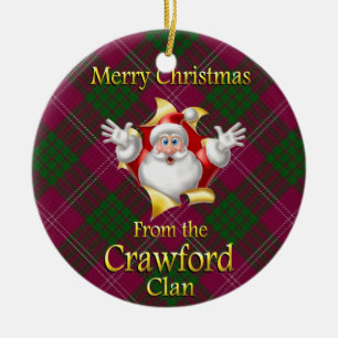 Scottish Clan Crawford Weihnachtsdekoration Keramik Ornament