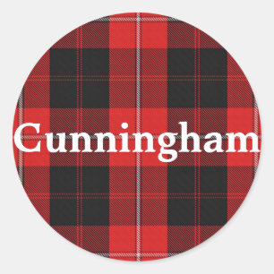 Scottish Clan Cunningham Tartan Kariert Runder Aufkleber