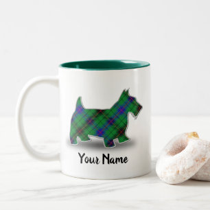 Scottish Clan Davidson Tartan Scottish Terrier Zweifarbige Tasse
