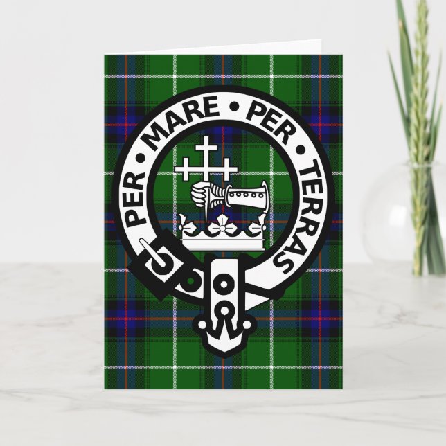 Scottish Clan Donald Tartan und Wappen Karte (Vorderseite)