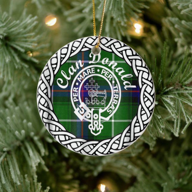 Scottish Clan Donald Tartan und Wappen Keramik Ornament (Baum)