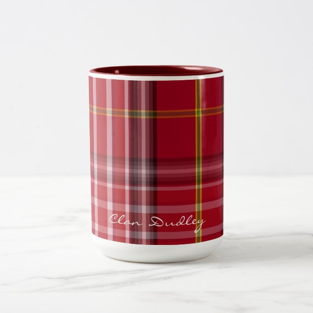 Scottish Clan Dudley Tartan Designer Tasse (Mittel)