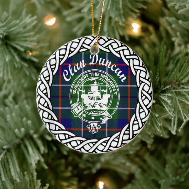 Scottish Clan Duncan Tartan und Wappen Keramik Ornament (Baum)