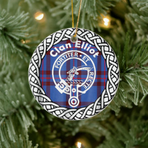 Scottish Clan Eliiot Tartan und Wappen Keramik Ornament