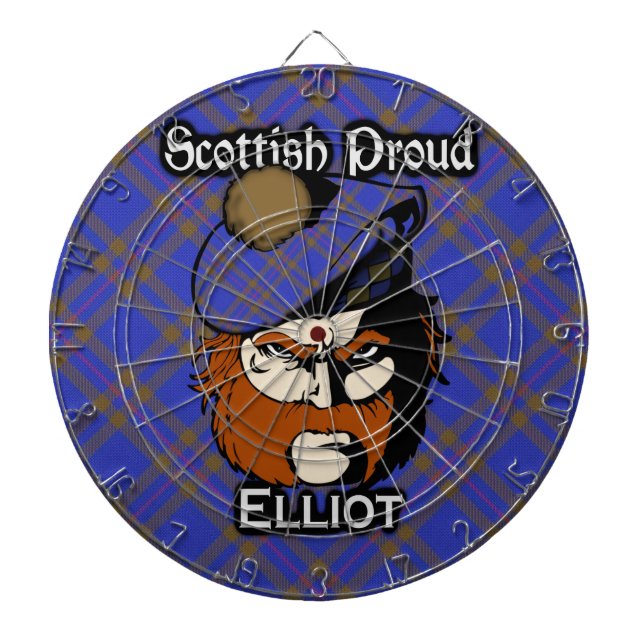 Scottish Clan Elliot Tartan Dartboard Dartscheibe (vorne)