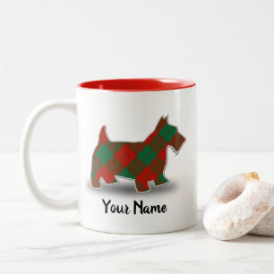 Scottish Clan Erskine Tartan Scottish Terrier Zweifarbige Tasse