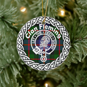 Scottish Clan Fleming Tartan und Wappen Keramik Ornament