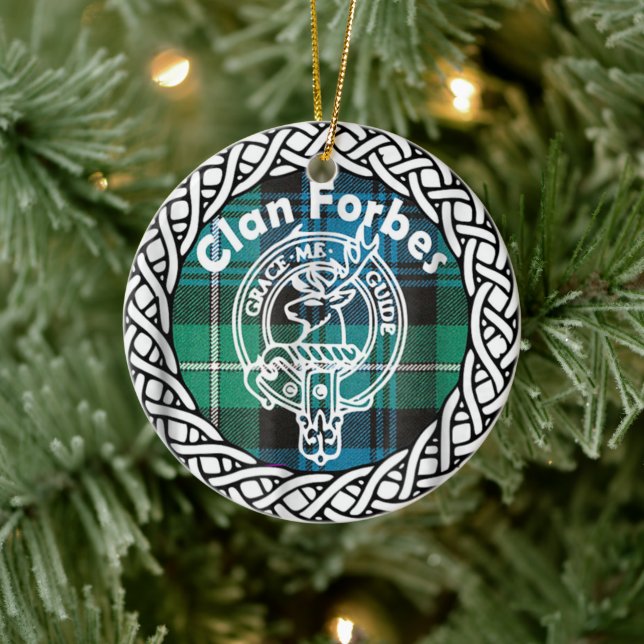 Scottish Clan Forbes Tartan und Wappen Keramik Ornament (Baum)