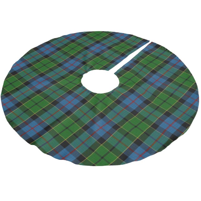 Scottish Clan Forsyth Forsythe Tartan Polyester Weihnachtsbaumdecke (Schrägansicht)