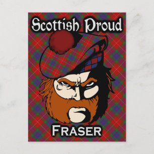 Scottish Clan Fraser Tartan Postcard Postkarte